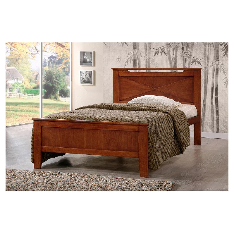 Twin Demitasse Wood Contemporary Bed -Brown - Baxton Studio, 5 of 6