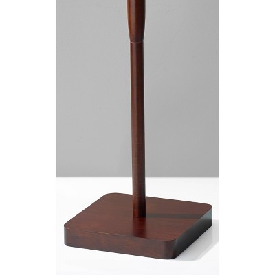 Ellis 58.5'' Walnut Wood Grain Floor Lamp with Textured Dark Gray Shade