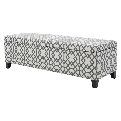 Cleo Storage Ottoman - Geometric Gray - Christopher Knight Home