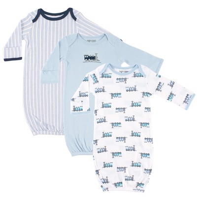 Image of Luvable Friends Baby Boy Cotton Gowns, Train, 0-6 Months
