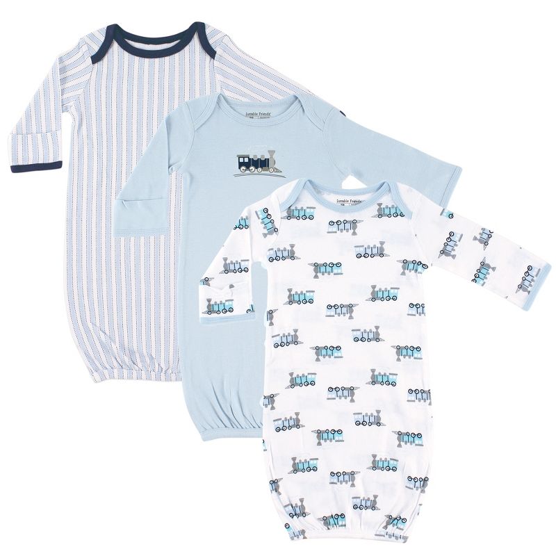 Luvable Friends Baby Boy Cotton Gowns, Train, 0-6 Months, 1 of 6