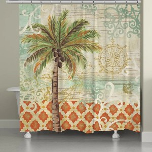 Laural Home Spice Palm Shower Curtain - 1 of 1