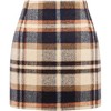 Women's High Waist Plaid Skirt - Wool Blend Bodycon Pencil Mini Skirt Brown 01 - 2 of 4