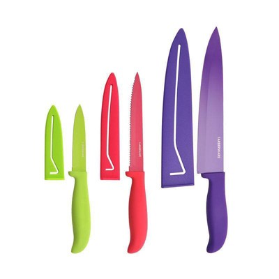 Farberware 3pc Colored Resin Chef Knife Set