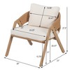Christopher Knight Home Kaia Patio Modern Metal & Rattan Upholstered Accent Chairs with Faux Wood Finish (Set of 2) - 3 of 4