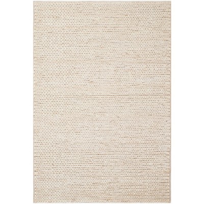 Ivory Hand-Knotted Jute 4' x 6' Non-Slip Area Rug