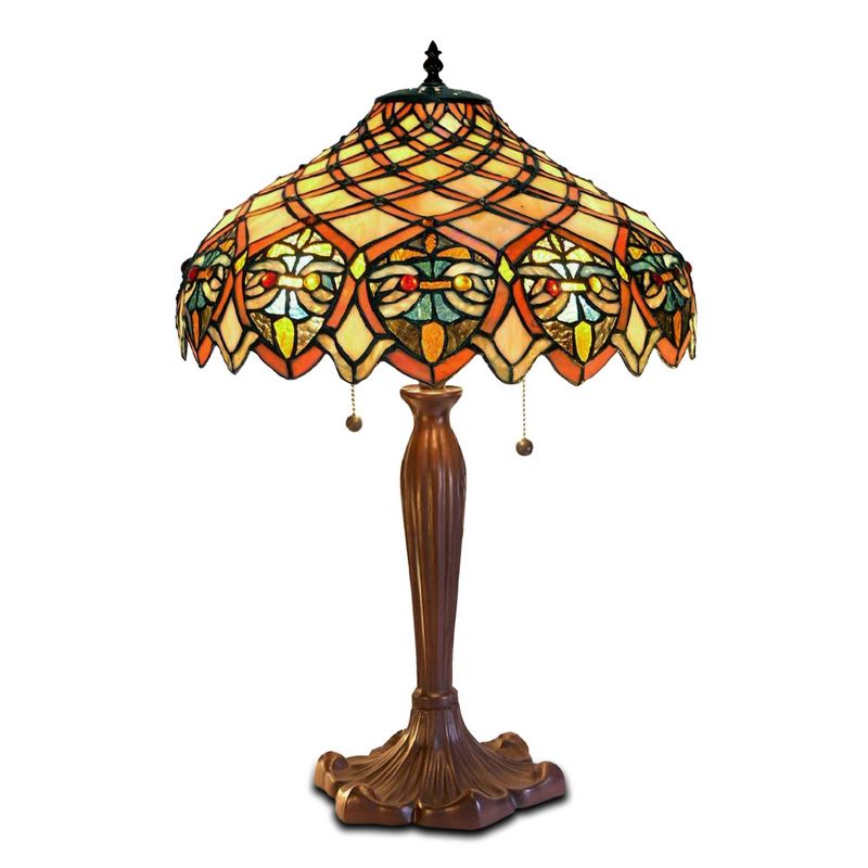 16&#34; x 16&#34; x 25&#34; Tiffany Style Table Lamp Amber/Brown - Warehouse of Tiffany, 1 of 5