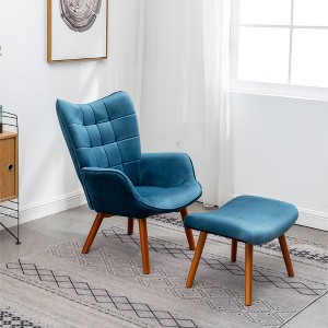 Sapphtopaz 1pc Accent Chair Silky Velvet Tufted Lounge Chair with Ottoman Living Room Chair Comfy Chair for Living Room Bedroom Studio - 1 of 4