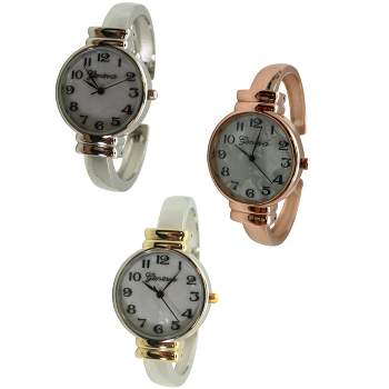Olivia Pratt Option #1 3 Pack Every Day Shiny Casual Wrist Bracelet Bangle Women Watch