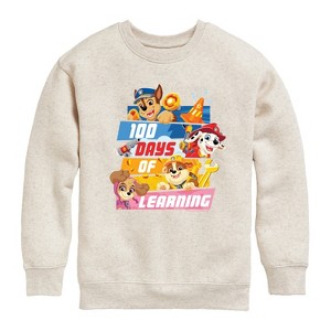 Boys' - Paw Patrol - 100 Days Of Learning Graphic Long Sleeve Fleece Sweatshirt - 1 of 4