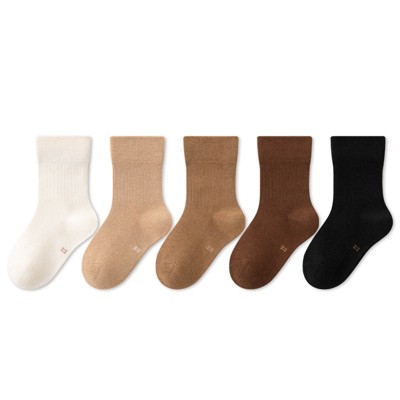 MyKids-USA Spring New Arrival Kids Unisex Breathable Solid Color Mid-Calf Socks Set
