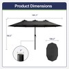Maggift Patio Umbrella, Large Outdoor Double-Headed Umbrella, With Crank Handle, Powerful UV Protective for Pool, Lawn, Gray, 181.1"*106.2"*94.5" - 4 of 4