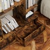 Metal Bookcase With 2 Drawers, Industrial Freestanding Open Display Rack, Vintage Open Bookshelf, 12 Storage Shelves - 2 of 4