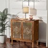 COZAYH Modern 2 Door Accent Cabinet with Mirror Fronts, Storage Sideboard for Entryway or Living Room, 27 Inch Wood Finish with Metal Legs - 4 of 4