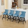 TOBILI Swivel Velvet Bar stools with Button Tufted Decoration and Wooden Legs, Leisure Style Bar Chairs,Set of 2 - 4 of 4