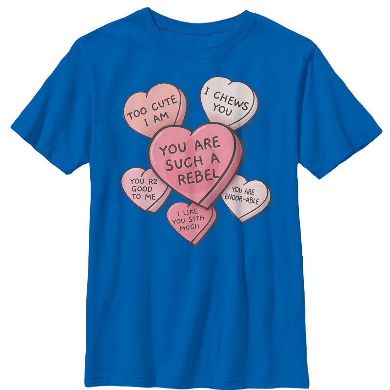 Boy's Star Wars Valentine Galactic Candy Hearts T-Shirt, 1 of 5