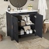 ChicFurnit 24/30/36 Inch Bathroom Vanity with Sink Retro Bathroom Storage Cabinet with Soft Close Door Ceramic Sink for Bathroom, 18.3"*24"*33.8" - 2 of 4