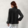 Women's Satin Long Sleeve Bow Tie Blouse - Cupshe - 4 of 4