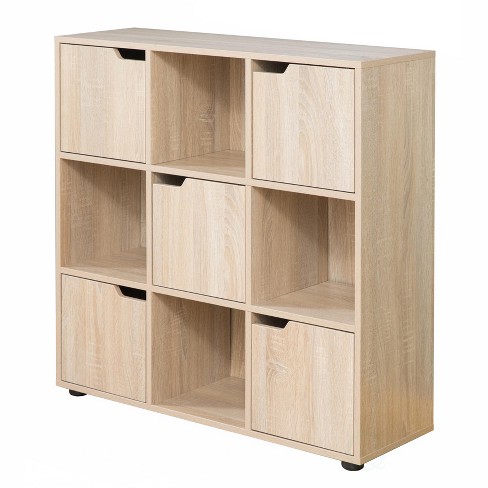 Basicwise9 Cube Wooden Organizer With 5 Enclosed Doors and 4 Shelves - image 1 of 4