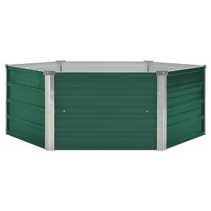 vidaXL Raised Garden Bed Patio Raised Flower Bed Galvanized Steel Planter - 1 of 4