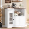 Whizmax Microwave Cabinet, Modern Buffet with Glass Doors & Adjustable Shelf, Wooden Sideboard with Storage Drawers & Wide Top for Dining/Living Room - 4 of 4