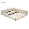 MAYEERTY Queen & Twin XL Size Upholstered Platform Bed, Mother & Child Bed PU Leather, Bedroom, Gray - 3 of 4