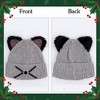 FAAYFIAN Sequin Cat Ear Knitted Beanie Hat for Kids Age 7-12 Winter Knit Skull Cap Winter Hat Outdoor Ear Warmer - 4 of 4