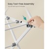 Foldable Clothes Drying Rack with 12 Rods, 14.6x36.6 Inch Steel Frame Laundry Airer for Indoor Outdoor Use, Pearl White - 3 of 4