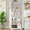 70" Black Tall Kitchen Pantry Cabinet with 4 Doors and Adjustable Shelves, Freestanding Storage Cabinet for Bathroom, Dining Room, Living Room - 2 of 4
