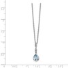 Black Bow Jewelry Blue Topaz Teardrop & Diamond Adj. Necklace in Rhodium Plated Silver - 2 of 4
