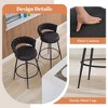 DYHOME 28 inch Bar Stools Set of 6, Modern Counter Height Bar Stools, 360° Swivel Suede Fabric Stool Chairs with Woven Back and Footrest - 4 of 4