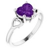 Pompeii3 7mm Amethyst Women's Heart Ring in 14k Gold 5.5mm Tall - 2 of 4