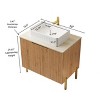 GDFStudio Hamel Freestanding Bathroom Vanity with Glossy White Ceramic Basin - 3 of 4