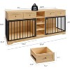 82" Double Dog Crate Furniture, Large Indoor Kennel for 2 Dogs, Heavy-Duty Wooden Dog Crate TV Stand with 4 Drawers and Storage Shelves - 2 of 4