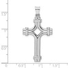 Black Bow Jewelry Rhodium-Plated Sterling Silver Solid Flanched Cross Pendant, 24 x 46mm - 4 of 4