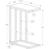 Monarch Specialties Accent Table, C-shaped, End, Side, Snack, Living Room, Bedroom, Grey Laminate, Chrome Metal, Contemporary, Modern - 4 of 4