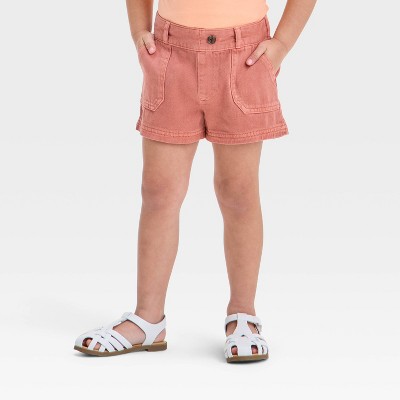 Toddler Girls' Twill Shorts - Cat & Jack™ Orange 3T