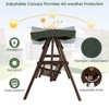 Tangkula 2 Person Wooden Garden Swing Bench Chair w/ Adjustable Cover for Garden Porch - 2 of 4