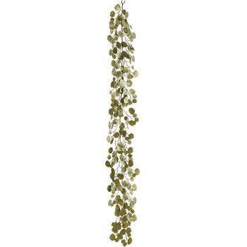 Allstate Floral 6' Green and Gold Metallic Eucalyptus Leaf Artificial Garland