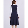 INSPIRE CHIC Women's Lace Trim Button Decor Overalls Midi Pinafore Dress with Pockets - 3 of 4