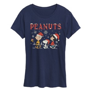 Women's - Peanuts - Snowflakes Short Sleeve Graphic T-Shirt - 1 of 4