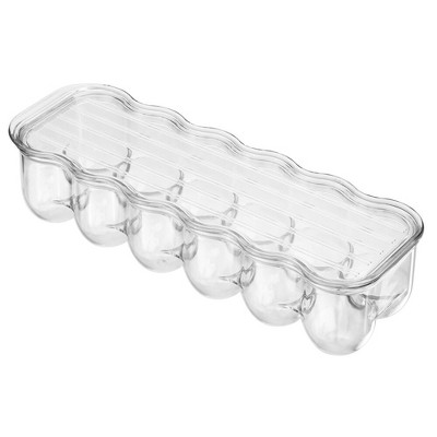 mDesign Plastic Egg Storage Tray Holder for Refrigerator, 12 Eggs