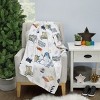 NoJo Star Wars Mandalorian White and Blue Galaxy's Greetings The Child Christmas Holiday Toddler Blanket - 4 of 4