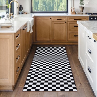 Gertmenian Crystal Print Checker Modern Two-Tone Polyester Flat Pile Washable Indoor Area Rug