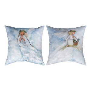 Christmas Angel 18 Inch Climaweave Polyester Pillow by Manual Woodworkers and Weavers - 1 of 3