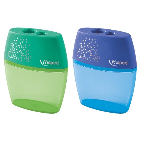 Maped Connect DUO 2 Hole Sharpener / Eraser Combo, Assorted Colors