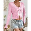 Womens Open Front Cardigans Knit Tie Shrug for Dress Sweaters Crop Cardigans - 3 of 4