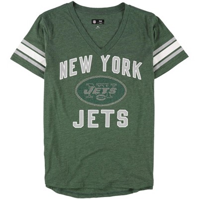 G-III Sports Womens New York Jets Embellished T-Shirt, Green, X-Large