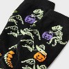 Women's Glow - in - the - Dark Trick - or - Treat Dinosaur Halloween Crew Socks - Hyde and EEK! Boutique™ Black 4 - 10 - 3 of 3