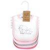 Touched by Nature Infant Girl Organic Cotton Bibs, Pink Peanut, One Size - 2 of 4
